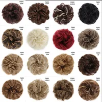 Perruque synthétique avec bandeau en forme de disheveled, chignon, cheveux naturels, haute température, soie ultraviolette, boucles, 2006/bun 5