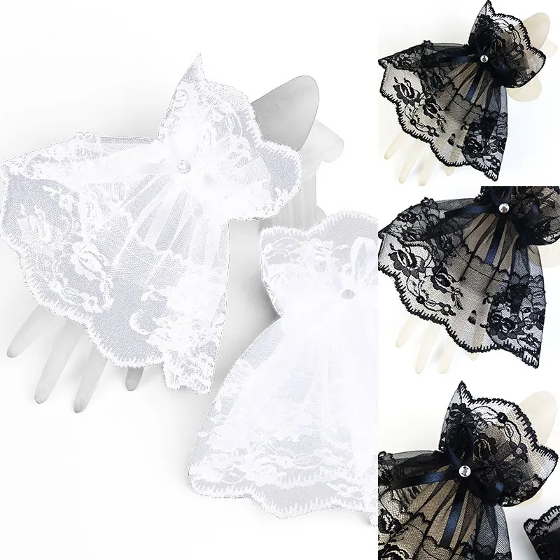 Fingerless Gloves Classic Women Short Arm Sleeves Fingerless Gloves Bowknot Fashion Glove Lace Wrist Cuffs Bracelets