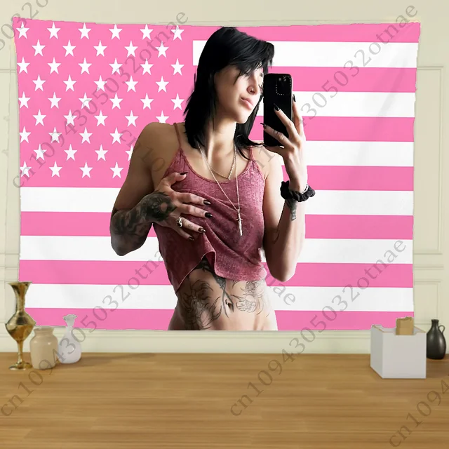 R-Rhea Ripley Wrestler Feel Tapisserie, Photo à motif créatif, Art mural de salon, Bannières décoratives extérieures, Décor de fête 2