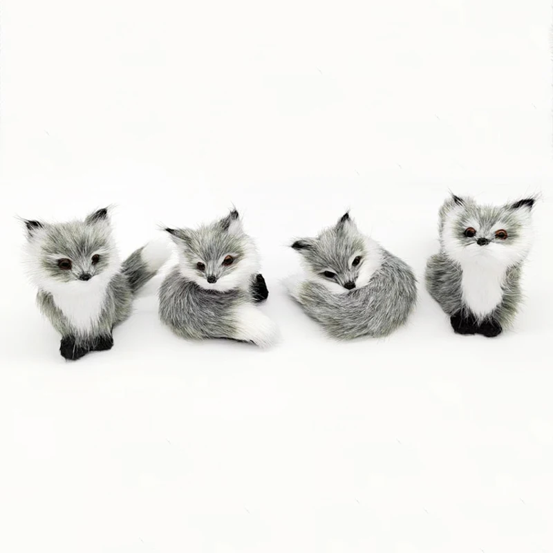 Simulation Fox Figurines Mini Animals Model Prop Handicraft Home Desktop Decoration Kids Gift miniature figurines,miniature ornament
