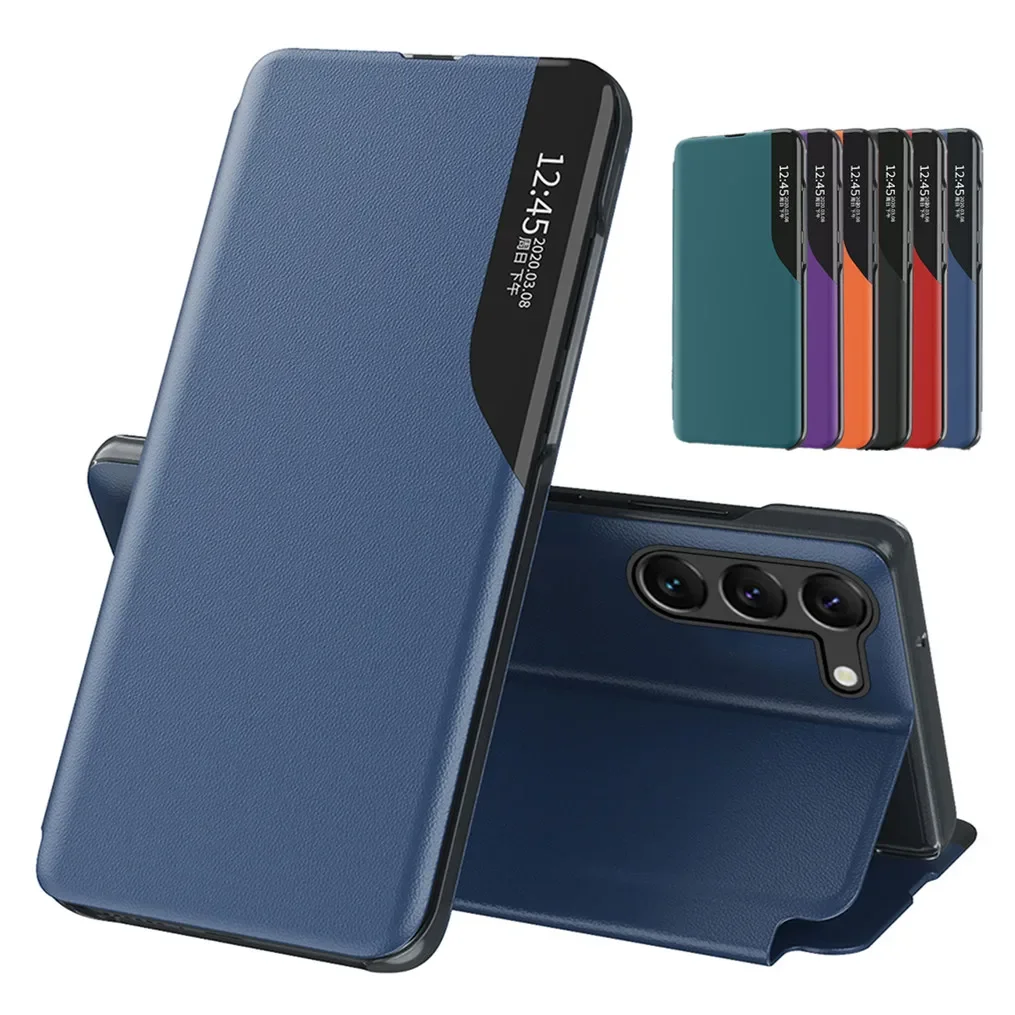 Deluxe Flip Smart View Phone Case with Book Cover Holder and Anti-Fall Protection