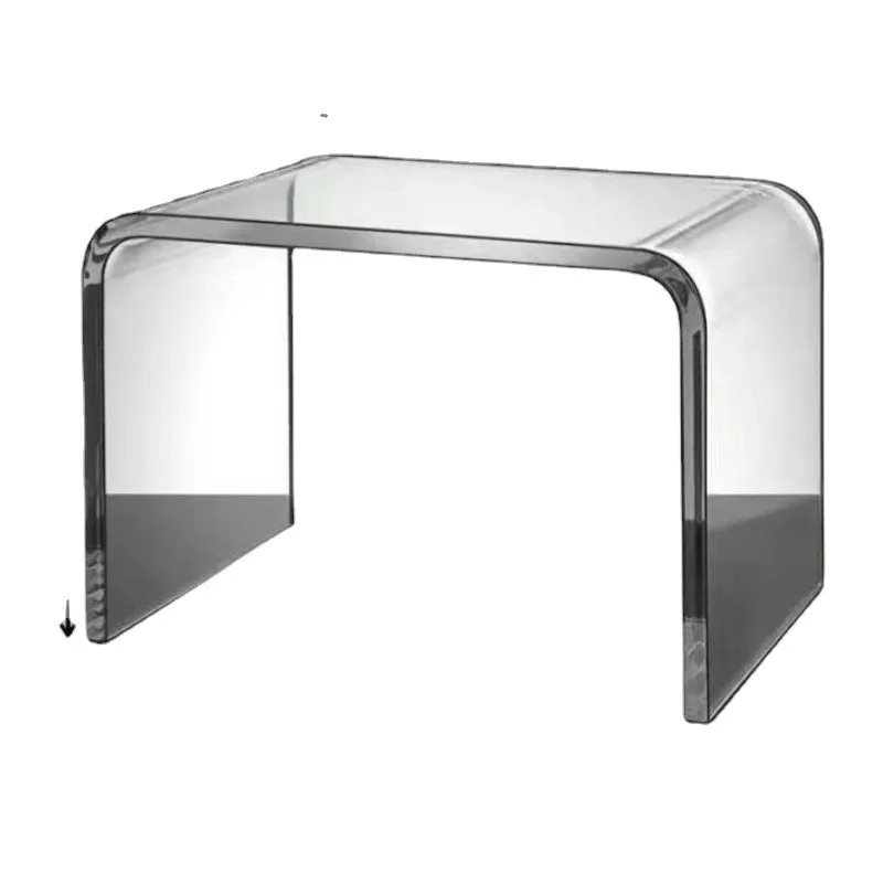 Foot Stool Acrylic Clear Glass Living Room Sofa Small Side Table Coffee Family Sofa Stool Change Shoes Footstool Toilet Stool Foot Stool