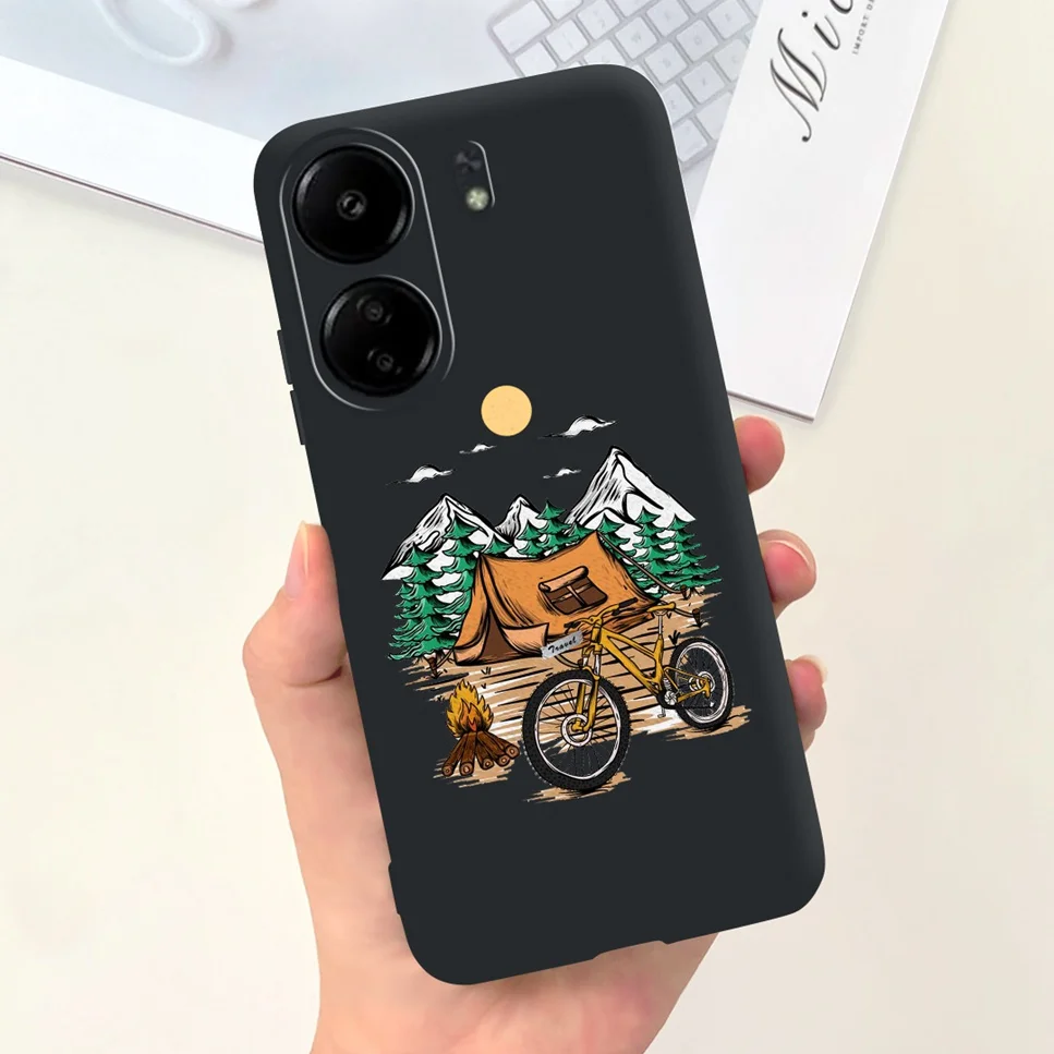 For Xiaomi POCO C65 Case Cute Cartoon Cat Painted TPU Silicone Back Cover For Xioami POCO C65 POCOC65 C 65 6.74 Phone Case Funda
