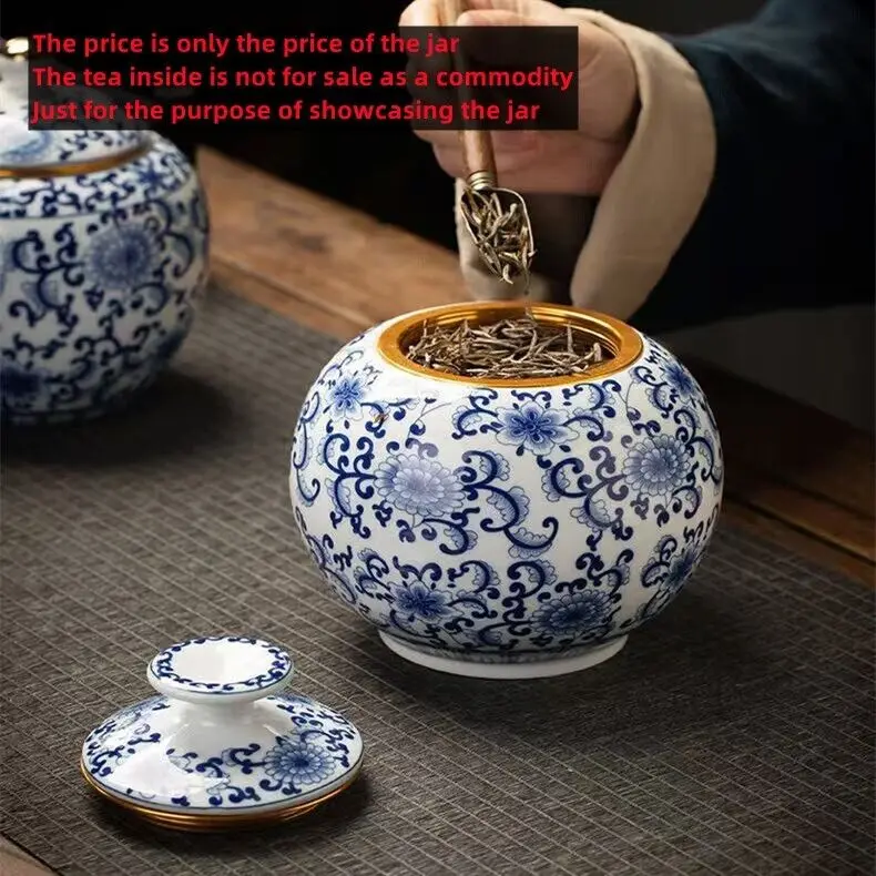 Chinese Blue and White Floral Porcelain Ceramic Vases, Tea Sugar Jar,Jingdezhen 5