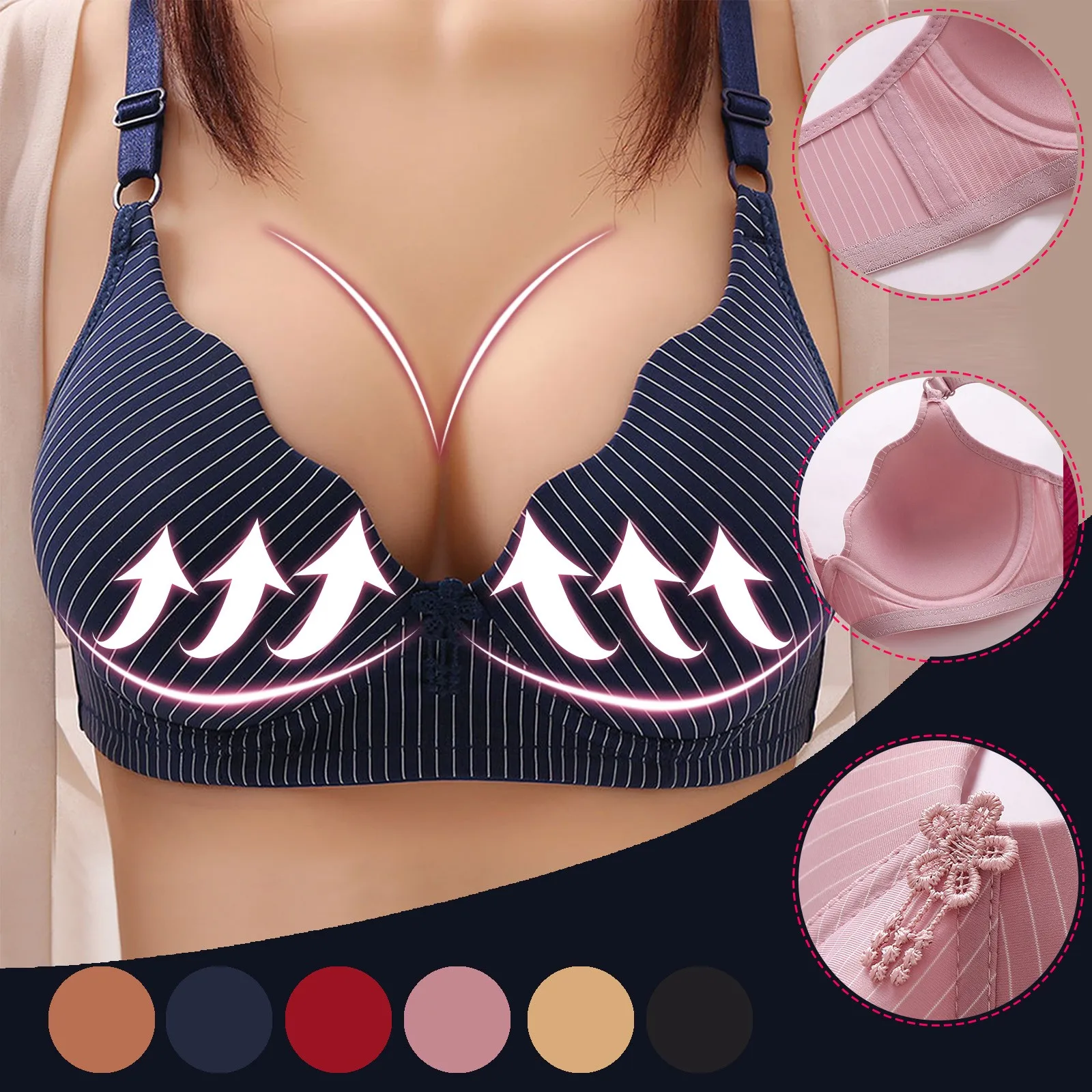 Women Bra No Steel Ring Beauty Back Wrapped Chest Comfortable Daisy  Brassiere Stretch Triangle Cup Padded Underwear - AliExpress