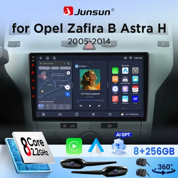 Radio de coche Android Junsun de 9 pulgadas para Opel Zafira B Astra H 2005 2006 - 2014 con Canbus, CarPlay inalámbrico y Android Auto, pantalla táctil IPS HD, GPS, navegación, multimedia, 360 °   Reproductor Multimedia con Cámara Opcional, DSP, RDS, WiFi, Pantalla Dividida, Mirror Link, Bluetooth, Manos Libres 1