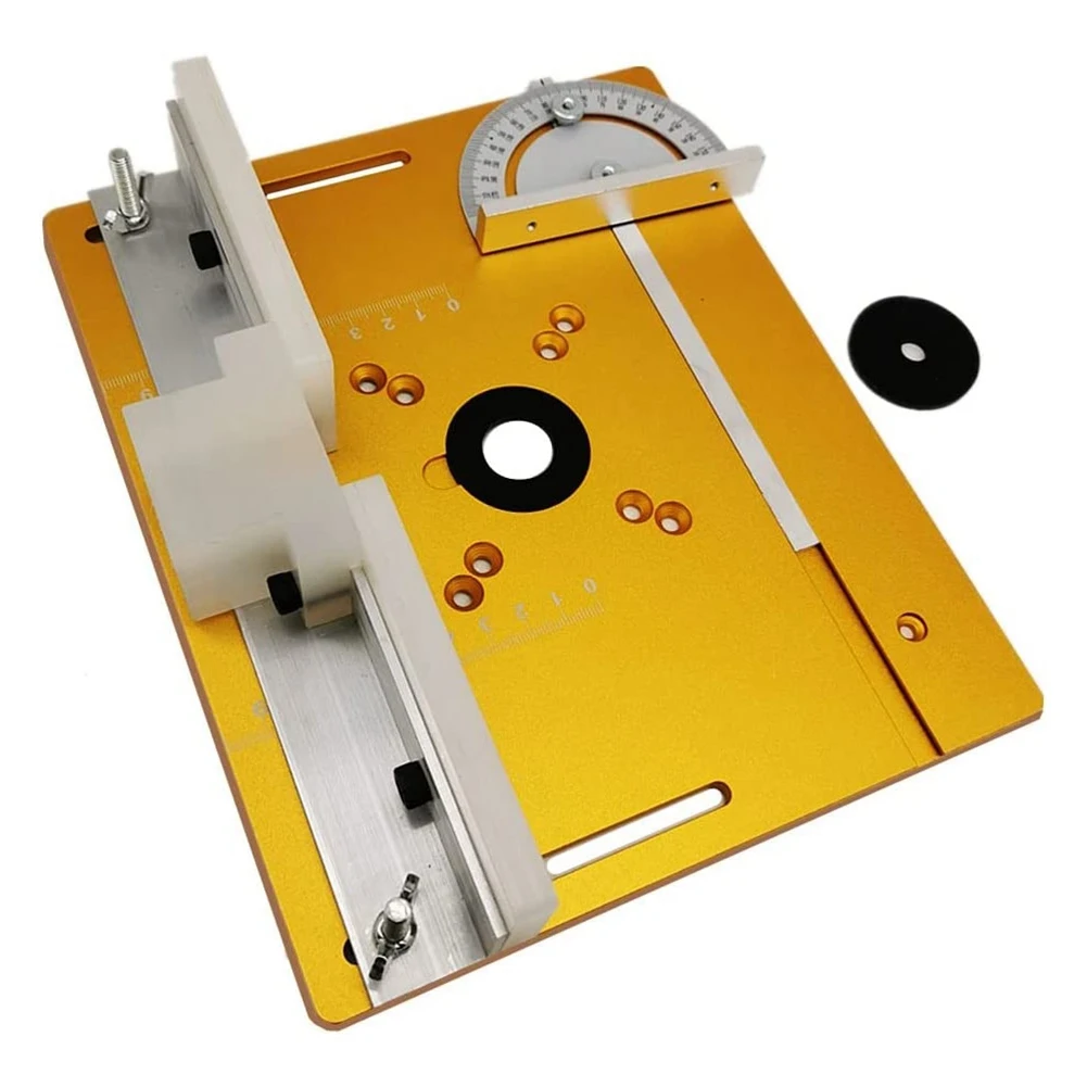 

Router Table Insert Plate W/Miter Gauge for Woodworking Benches Table Saw Multifunctional Trimmer Engraving Machine B