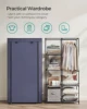 SONGMICS Portable Closet, 34.6 Inch Large Capacity Wardrobe Closet Organizer with Fabric Cover, Hanging Rods and Shelves 3