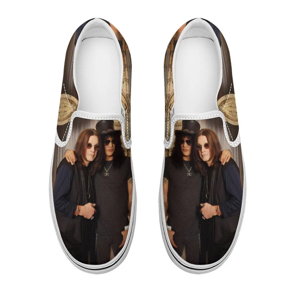 

Ozzy Osbourne Rock Band Music DIY Design Slip On Canvas Men's Walking Loafers Lightweight Comfortable Wide Women's Flats Loafers