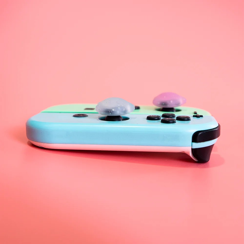 스타 고스트 투명한 반짝이 조이스틱 실리콘 엄지 스틱 그립 캡 Nintendo Switch Oled NS Lite Joy-con Bling Soft Cover