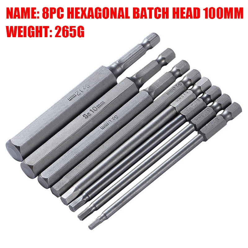 

8Pcs Hex Screwdriver Bits 1/4 Inch Hex Shank Magnetic Electric Drill Screw Driver Bit Hand Repair Tools Wrench Drill Bits Set