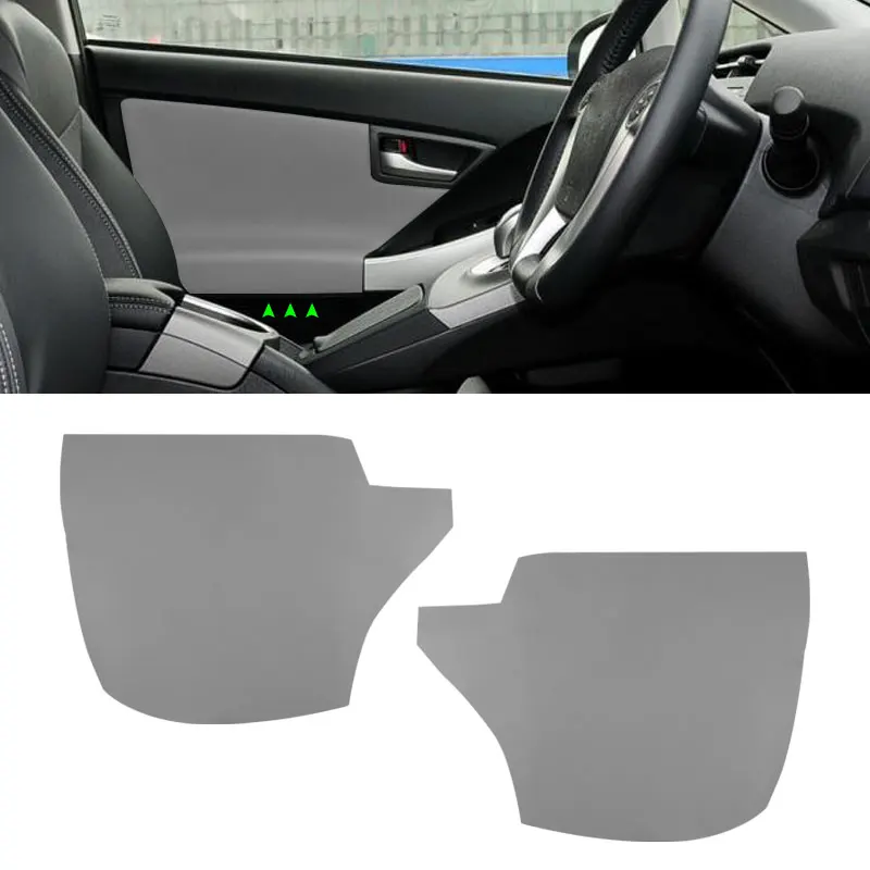 

For Toyota Prius 30 2009 2010 2011 2012 2013 2014 2015 2pcs Gray Microfiber Leather Front Door Armrest Panel Cover Sticker Trim