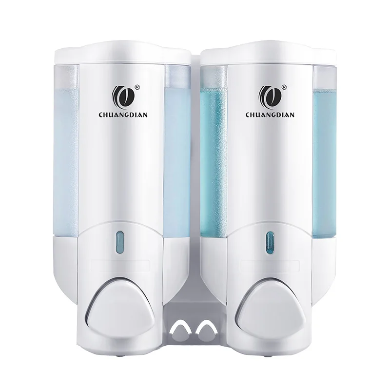 DoubleSoapDispensers200mlx2ABSPlasticDrillFreewithAdhesiveor