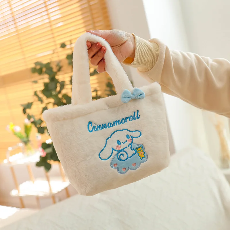 

Hello Kitty Sanrio Kawaii Plush Large Capacity Storage Bag My Melody Cinnamoroll Cute Girl Cartoon Anime Handbag Christmas Gifts