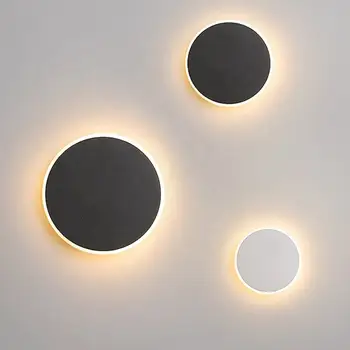 원형 벽 램프, 모던 미니멀리스트 스타일, 침실 침대 옆 테이블, 계단 현관, LED 광원, 인체 터치 센서