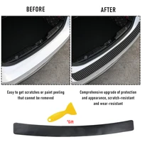 Universal Rear Trunk Guard Plate Sticker Car Rear Bumper Trim Anti-Kicked Scratch Protection Sticker Strip 3D Carbon Fiber Film 3