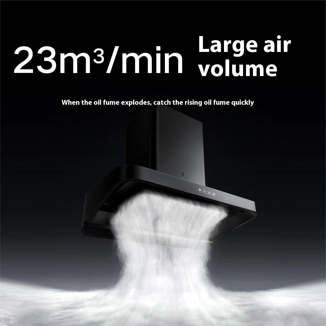 Mijia Smart European Range Hood S2 500Pa 23m/min Strong Suction Range Hood Black Connected to Mi Home App 3
