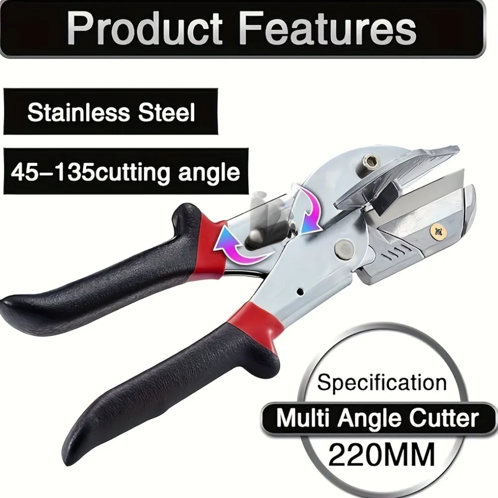 Heavy-Duty Multifunctional Right-Angle Wire Slot Scissors with Adjustable Mechanism,Blades,45-Degree Angle Suitable ﻿