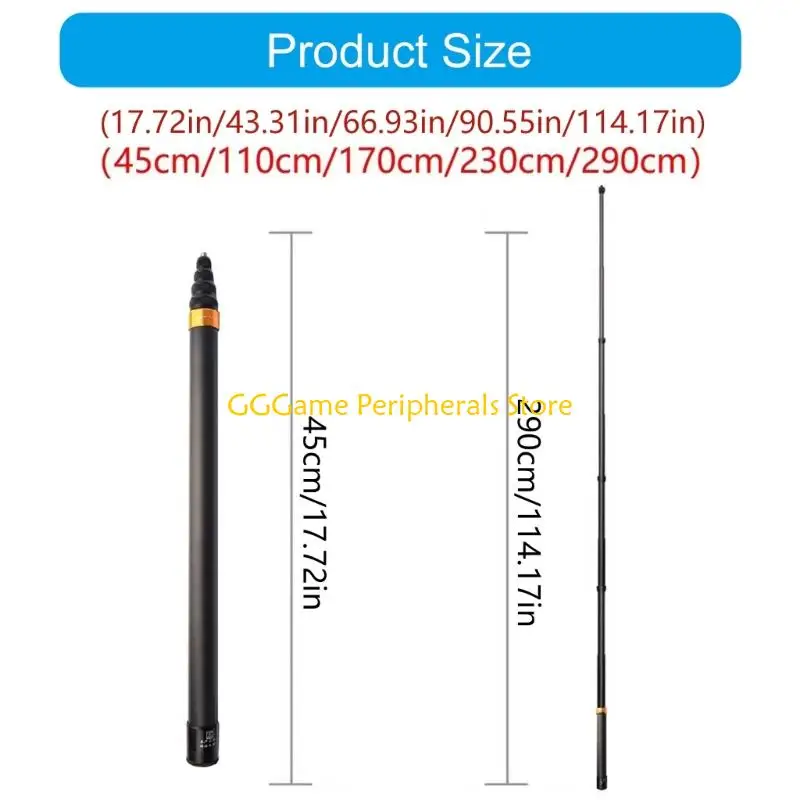U55B 45cm 접이식 카메라 로드 290cm 확장 탄소 섬유 액션 액세서리