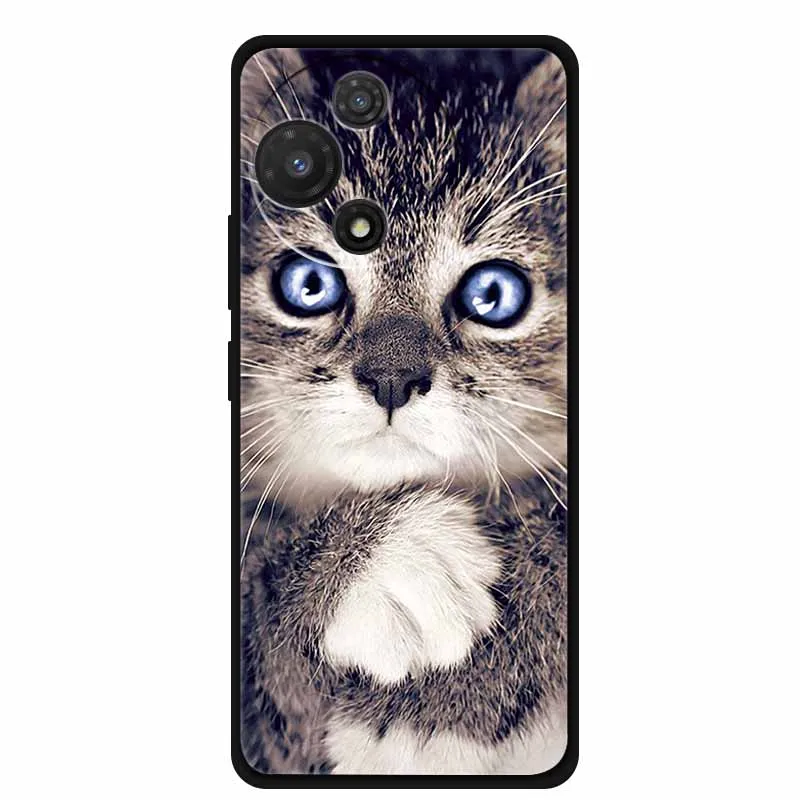 Black Soft Silicone TPU Phone Case with Cool Wolf Design - Shockproof and Protective Cover