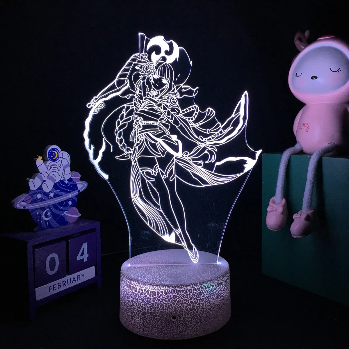 Genshin Raiden Shogun Baal Night Light 3d Around The Game For Kid Bedroom Decor Birthday Gift Led Light Night Lights -