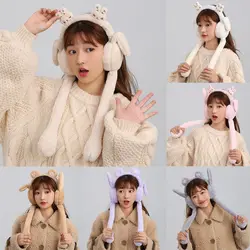 Plush Warm Earmuffs Cute Funny Toy Bunny Ears Headband Airbag Earmuff Warm Tool Plush Earmuffs Women