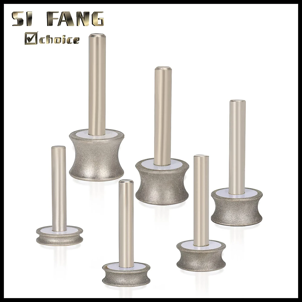 2-12mm Concave Diamond Grinding Wheel 6mm Shank for Glass Jade Ceramic Sharpening Rotary Tool Polishing Wheel