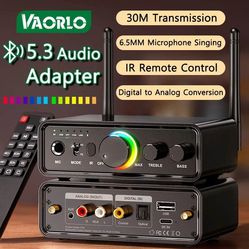 RGB Bluetooth Audio Transmitter Receiver DAC Digital to Analog - Main Image