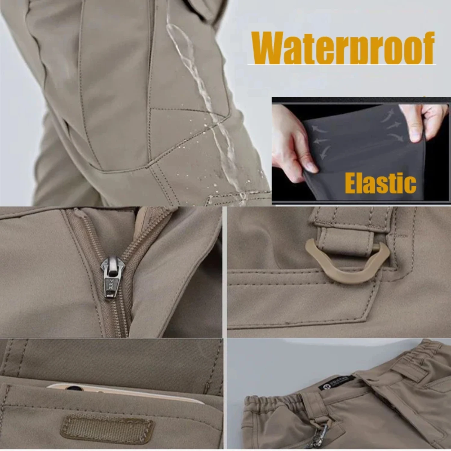 New Men Elastic Camping Hiking Trekking Fishing Climbing Outdoor Sports Trousers Spring Autumn Fall Cargo Tactical Quick Dry Pan
