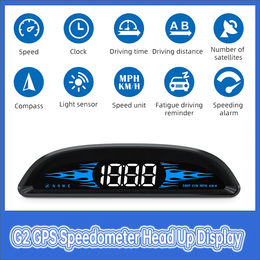 

G2 GPS Speedometer Head Up Display Multi-function Display Vehicle Speed/ Time Travel Distance/ Time Electronics Accessories