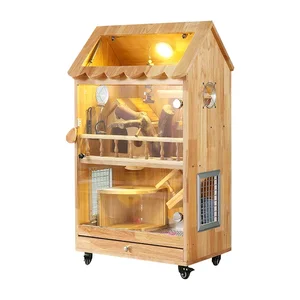 Totoro Cabinet Cage Floor Standing Air Conditioner Ice Mat Squirrel Villa Pet Cabinet Cage Hamster Cabinet Cage Dense Kangaroo