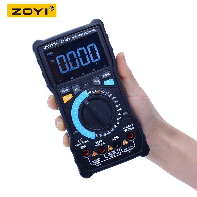 

ZOYI ZT-M0/M1 Digital Voltage Current Multimeter True-RMS AC DC Ohm Tester Temp Capacitance frequency meter voltmeter ammeter