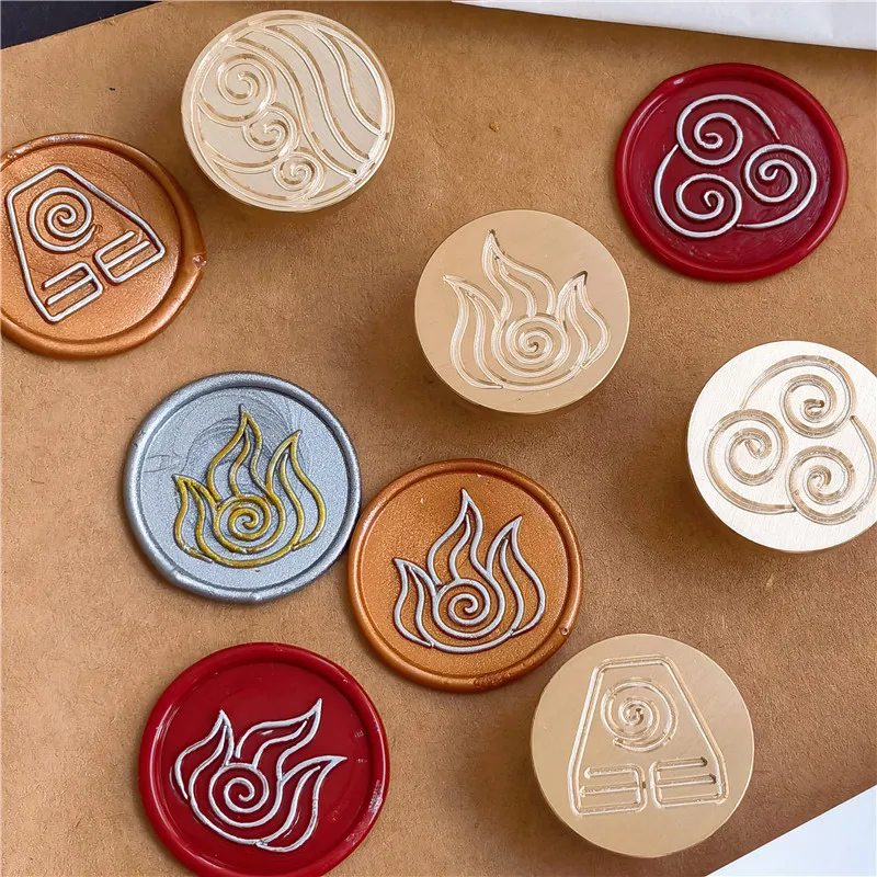 FIRE NATION Earth Kingdom Water Tribe Air Elements Avatar Symbols wax stamp sealing stamps, wax seal stamp,wax seal stamp set
