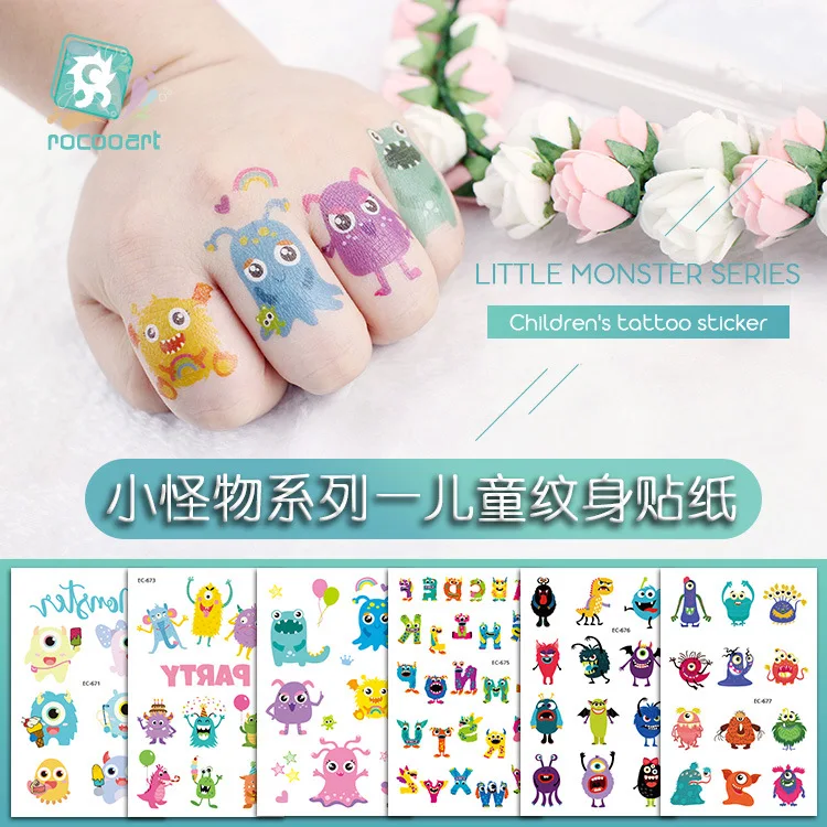 Cute Halloween Tattoos for Kids Small Animal Personality Fake Tattoos Stickers Waterproof Fake Body Art for Party Accessories