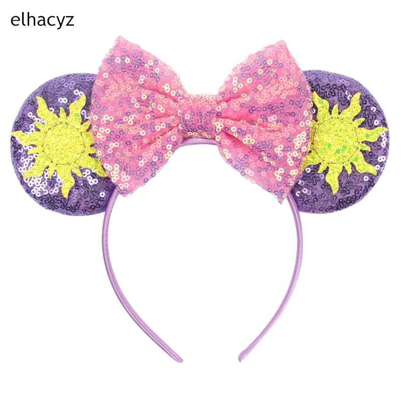 Charming Sunflower Chameleon Hairbands with Sequined Bow