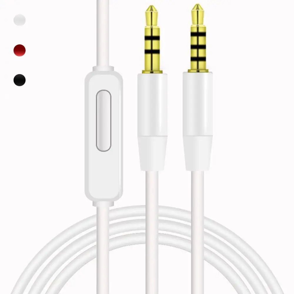 

Audio & Video Cables Male to Male 3.5mm Jack Audio Cable Aux Cord with Mic 1.2m Stereo Headphone Volume Control Digital Cables