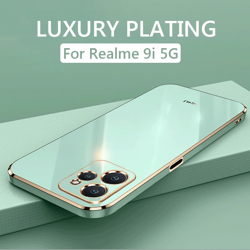 Luxe beplating telefoonhoesje voor Realme 9i Realme9i 5G schokbestendige zachte TPU siliconen achterkant_voghion.com
