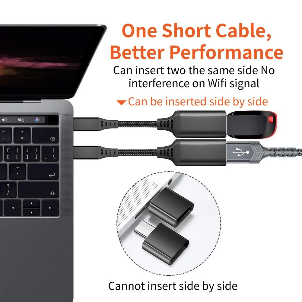 안드로이드 스마트폰 태블릿용 OTG 타입 C 케이블 USB C to USB 3.0 A 여성 어댑터 변환기