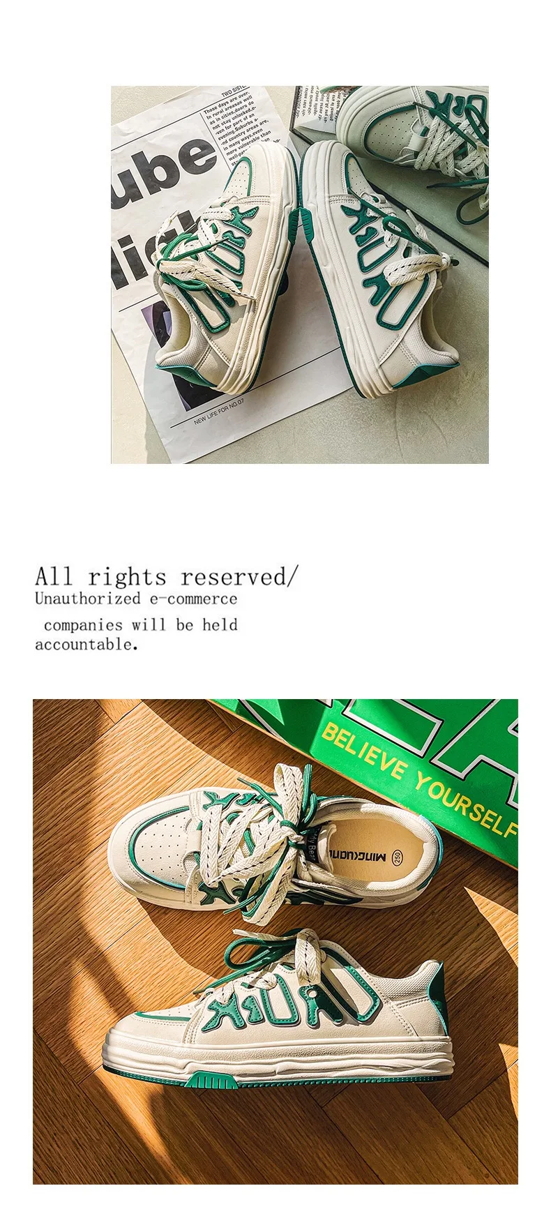 StarryClimb Dissolving Sole Patchwork Skate Shoes Men Casual