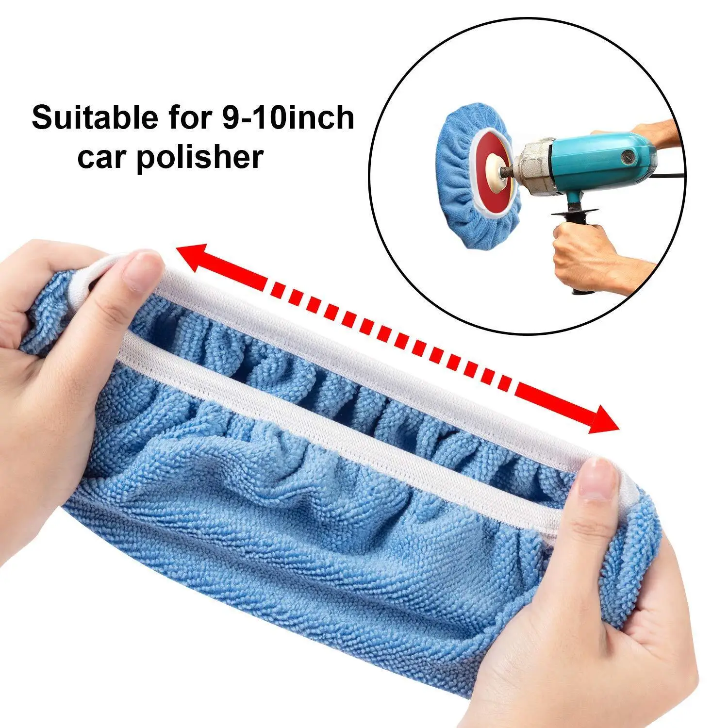10pcs 9 To 10 Inch Car Orbital Buffer Polisher Pads Bonnets Microfibre Cover Polishing Pad Kit