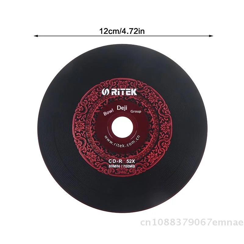 [ZYAS]10개입 Ritek 비닐 디스크 블랙 CD-R 블랭크 디스크 녹음 가능 컴팩트 디스크 700MB/80분/52x 차량용 음악 CD-R 블랭크 디스크