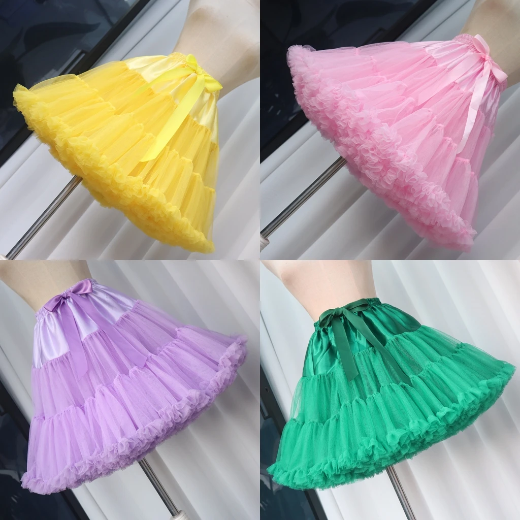 Petticoat Skirt Petticoat Underskirt Wedding Underskirt Lolita Petticoat Flower Girl Underskirt Wedding Petticoat Vintage Underskirt Tulle Tutu Skirt Womens Layered Pleated Tulle Petticoat Tutu Puffy Party Cosplay Skirt Elastic Waist Princess Ballet Dance Pettiskirts Underskirt