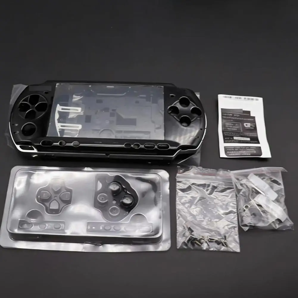 PSP 3000용 버튼 나사가 포함된 교체용 쉘 키트, 낙하 방지 및 스크래치 방지 기능이 있는 PSP 액세서리 키트용 완전 보호 케이스