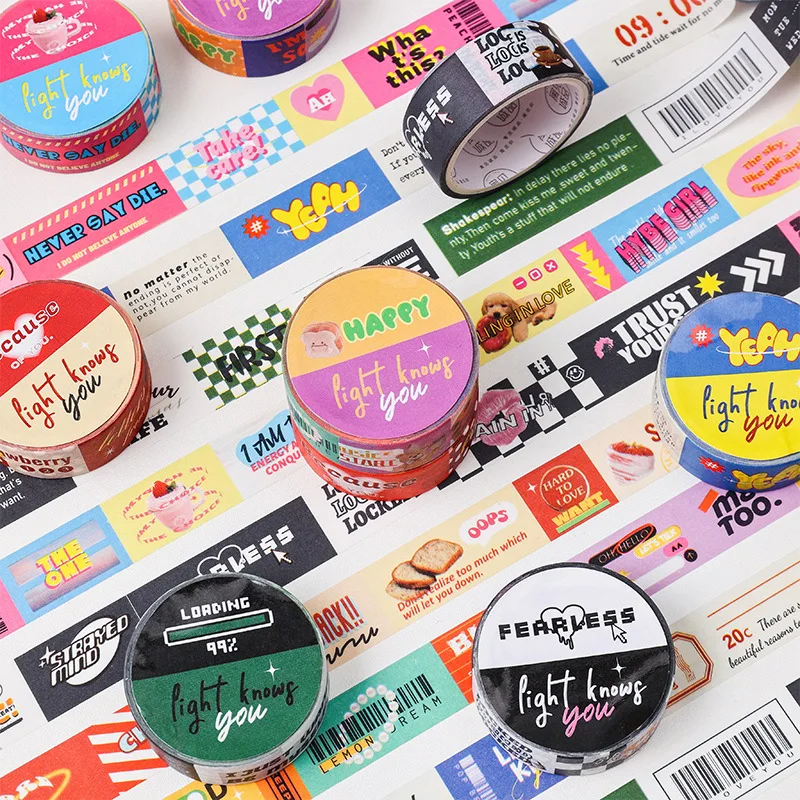 MOHAMM 1 Roll Korean Style English Sentences Label Washi Tape for