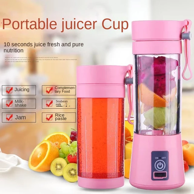 Mini Fruit Juicer Cup,Personal Small Electric Juice Mixer Machine with USB  Rechargeable 2200mAh Battery Powered,Blue