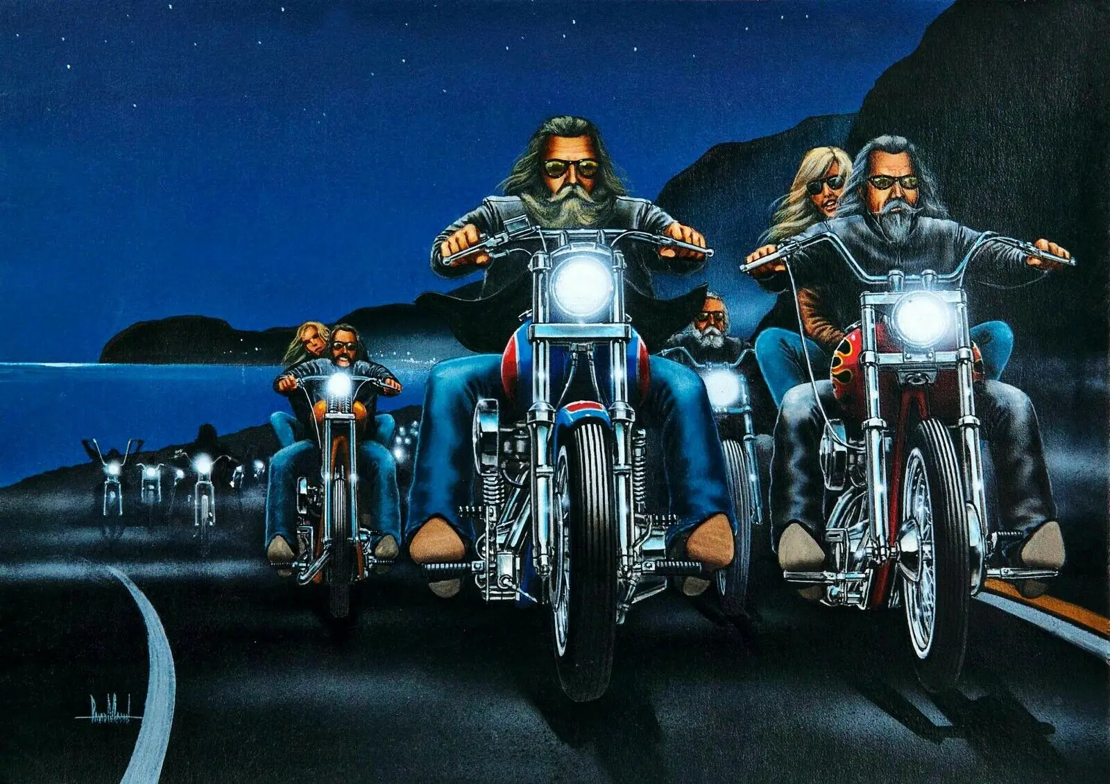 

Ghost Rider David Mann Motorcycle Art Film Print Silk Poster Home Wall Decor