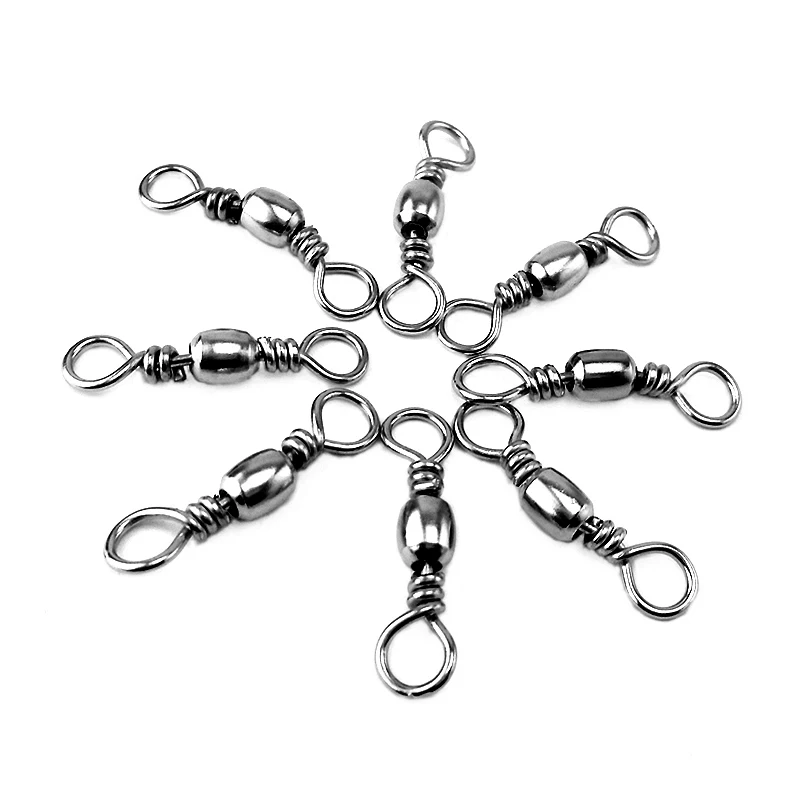 Goture 200 pièces émerillons roulants avec agrafe et anti-emmêlement acier inoxydable 16-46kg pour ligne de pêche