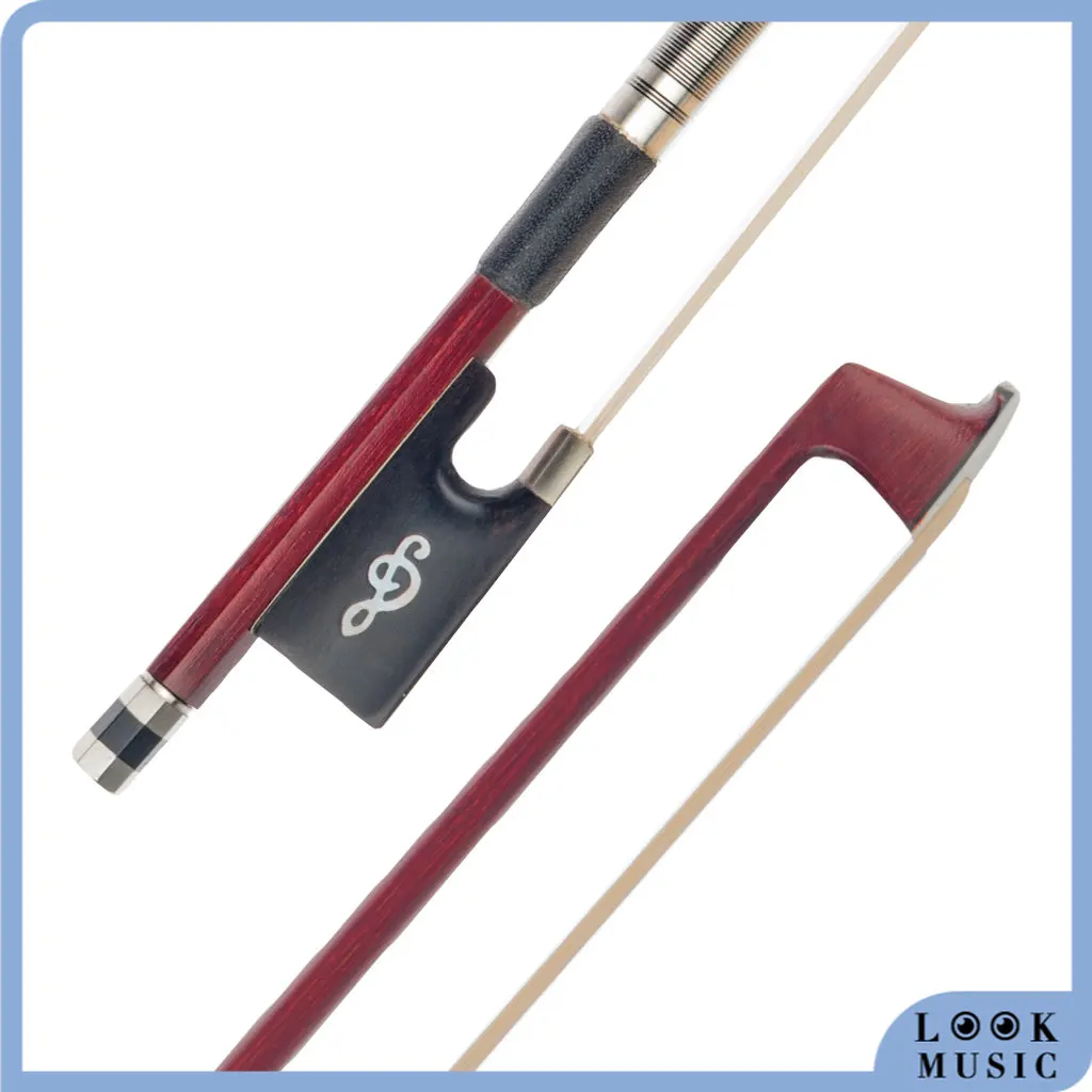 

LOOK IPE 4/4 Violin Bow IPE Round Stick Ebony Frog Abalone Slide]Mongolia Horsehair Well Balance
