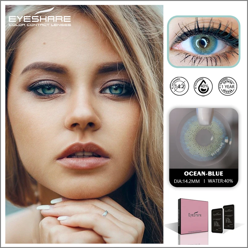 EYESHARE 1 Pair Color Contact Lenses for Eyes Beautiful Pupil Contact Lens Yearly Use Cosmetic Beauty Eye Lenses Colored Lenses