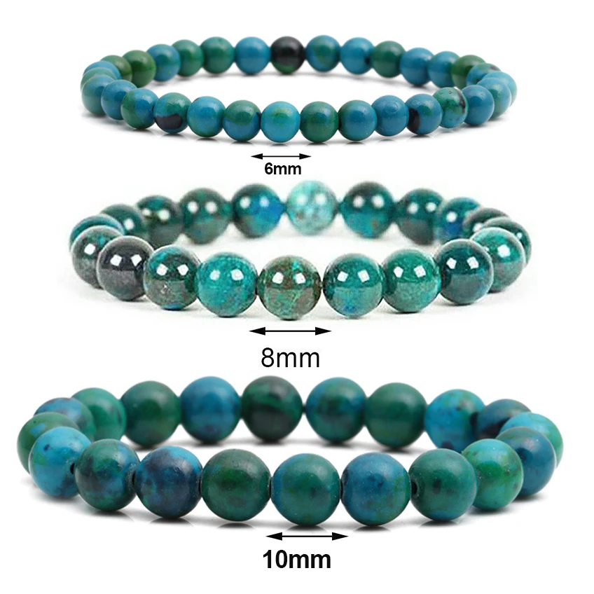 Chrysocolla Malachite Bracelets Women Men Natural Stone Beads Bracelet Round Diabetes Relief Bracelet Healing Jewelry 6/8/10mm beaded bracelet,stone bead bracelet,natural stone bracelet